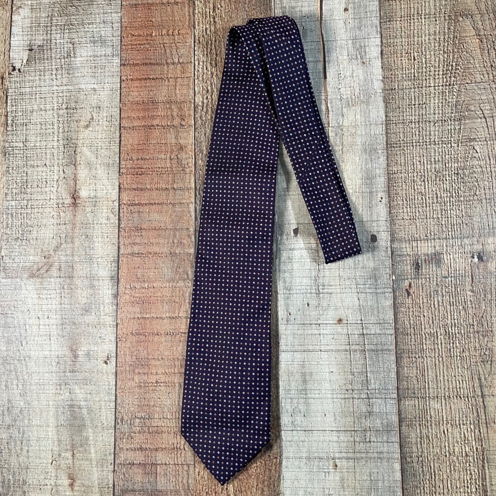 Jos. A. Bank Dark Purple Silk Geometric Diamond Pattern Executive Necktie NWT